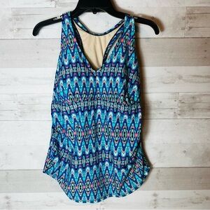 NWOT AVA & VIV Blue Razorback Tankini